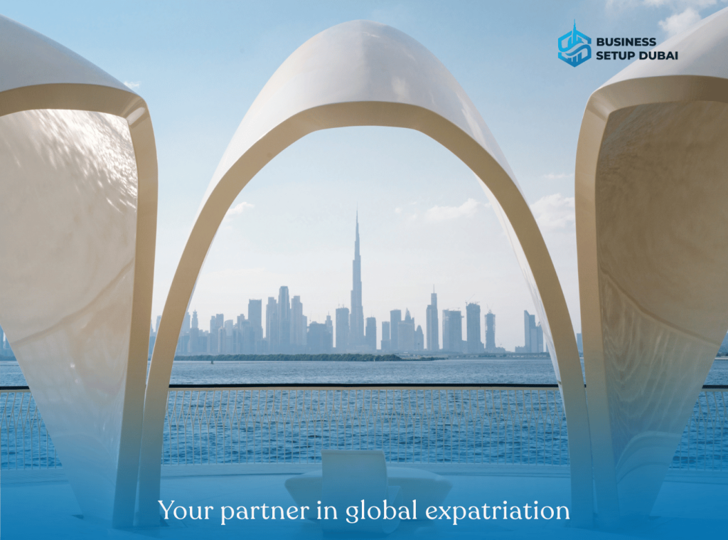 Dubai skyline view representing residential neighborhoods popular with expat couples living in Dubai.